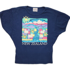 Vintage T & Ski Originals New Zealand Blue Graphic T-Shirt Size M